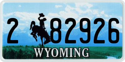 WY license plate 282926