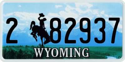 WY license plate 282937