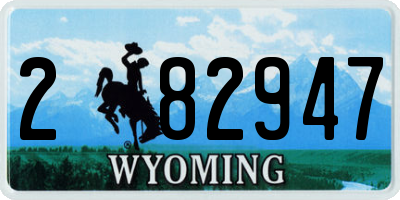 WY license plate 282947