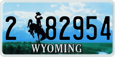 WY license plate 282954