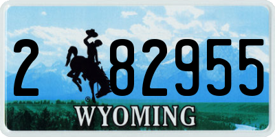 WY license plate 282955