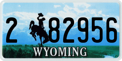 WY license plate 282956