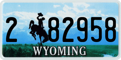WY license plate 282958
