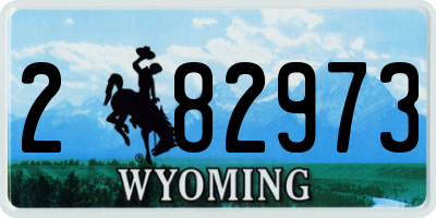 WY license plate 282973