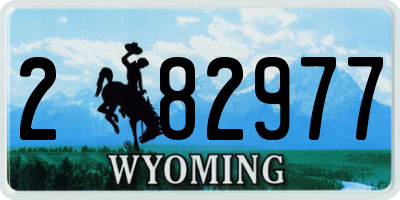 WY license plate 282977