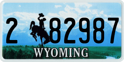 WY license plate 282987