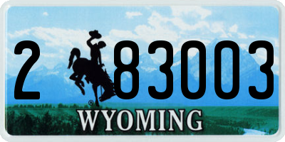 WY license plate 283003