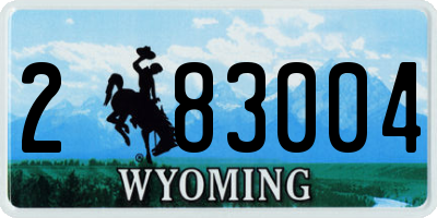 WY license plate 283004