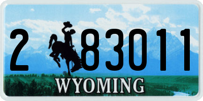 WY license plate 283011