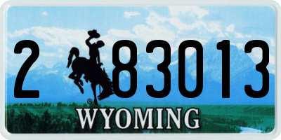 WY license plate 283013
