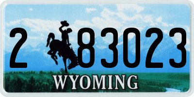 WY license plate 283023