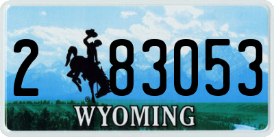 WY license plate 283053