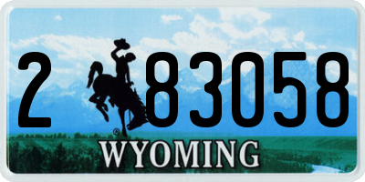WY license plate 283058