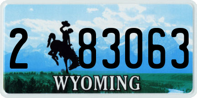 WY license plate 283063