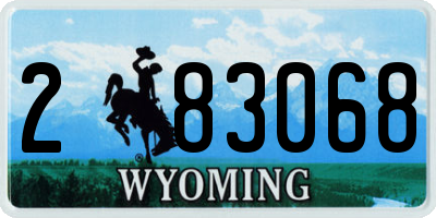 WY license plate 283068