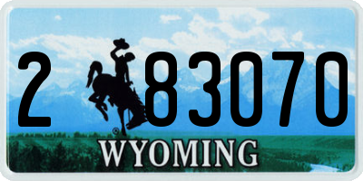 WY license plate 283070