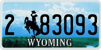 WY license plate 283093