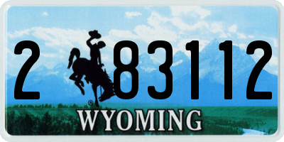WY license plate 283112