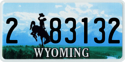 WY license plate 283132