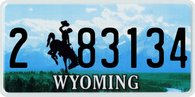WY license plate 283134