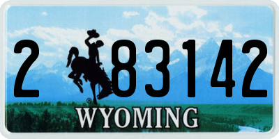 WY license plate 283142