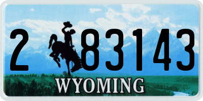 WY license plate 283143