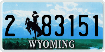 WY license plate 283151