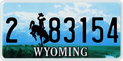 WY license plate 283154