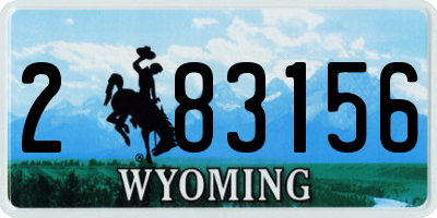 WY license plate 283156