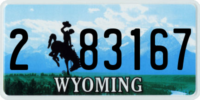WY license plate 283167
