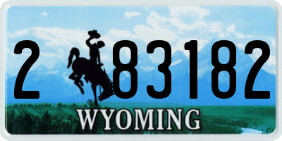 WY license plate 283182