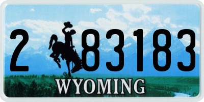 WY license plate 283183