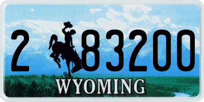 WY license plate 283200