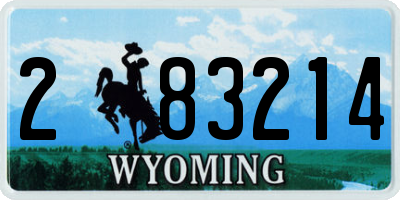 WY license plate 283214