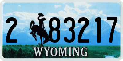 WY license plate 283217