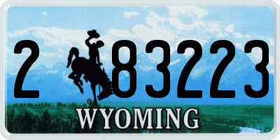 WY license plate 283223