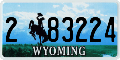 WY license plate 283224