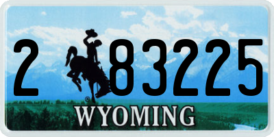 WY license plate 283225