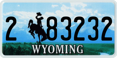 WY license plate 283232