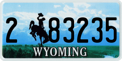 WY license plate 283235