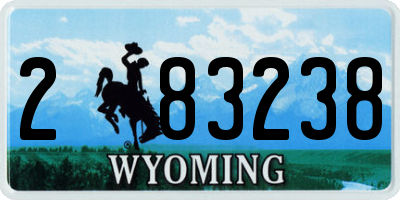WY license plate 283238