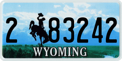 WY license plate 283242