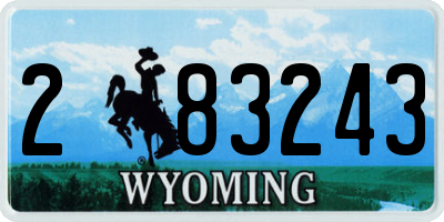 WY license plate 283243
