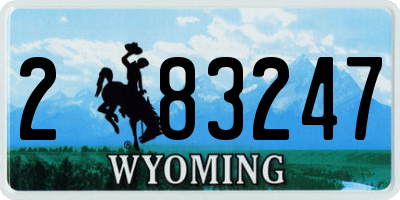 WY license plate 283247