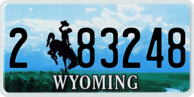 WY license plate 283248