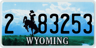 WY license plate 283253