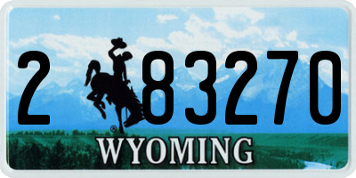 WY license plate 283270