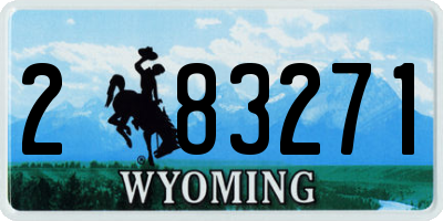 WY license plate 283271