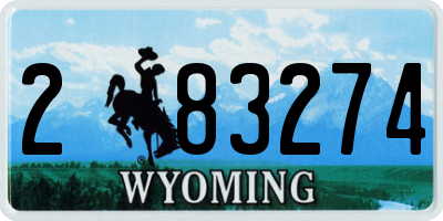 WY license plate 283274