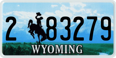 WY license plate 283279